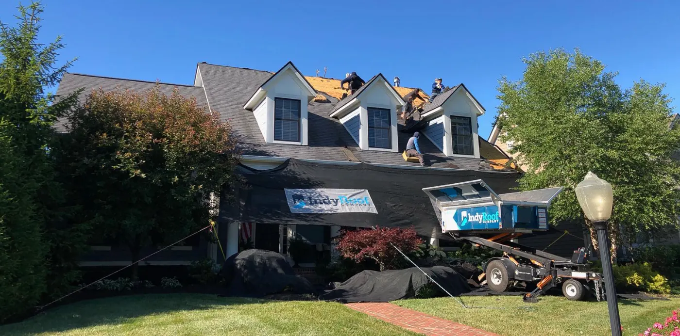 Storm damage documentation on a Pennville commercial building